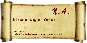 Niedermayer Anna névjegykártya